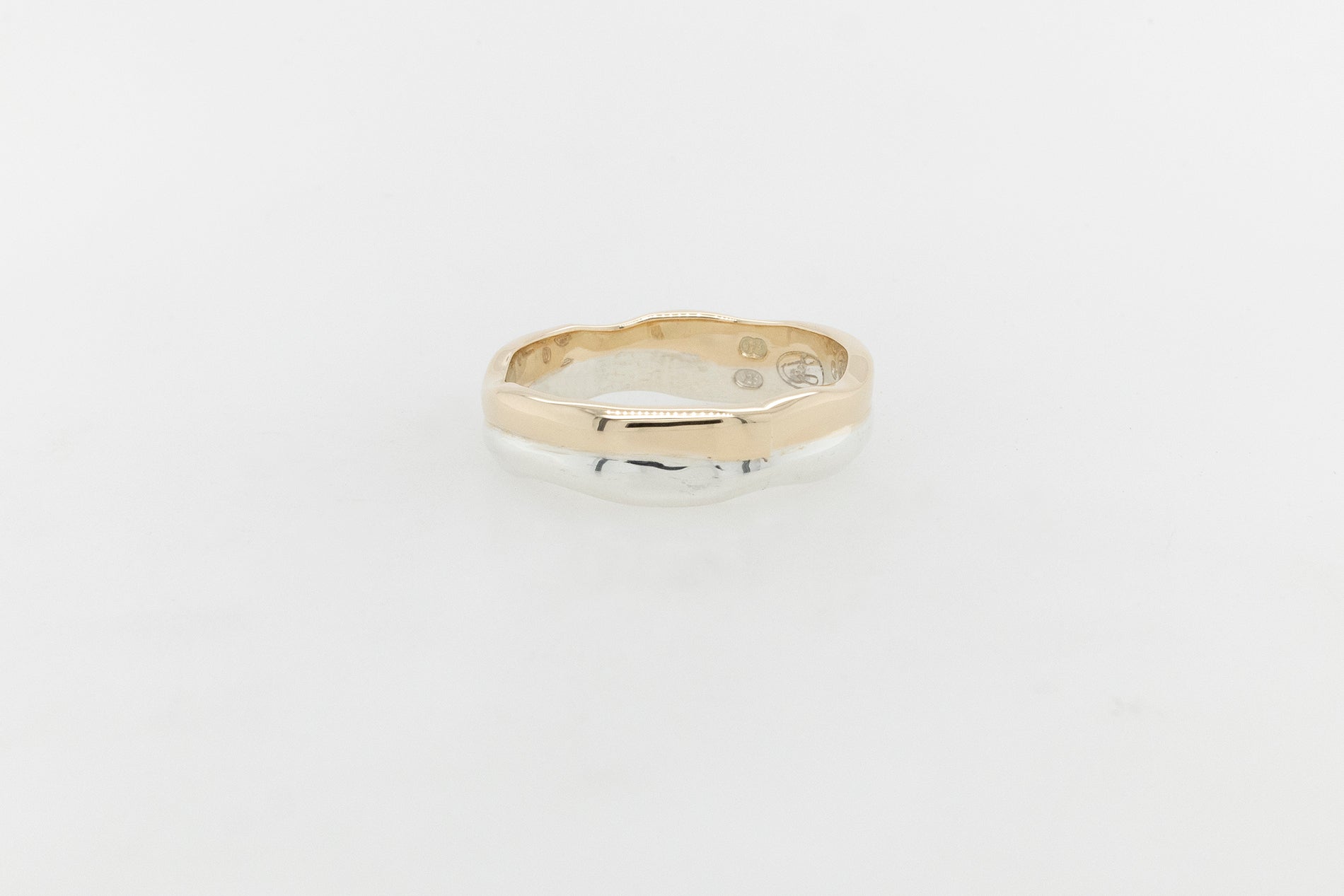 Molten Look Twin Metal Gents Ring