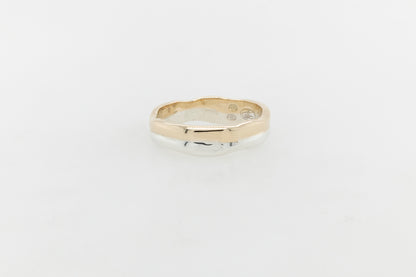 Molten Look Twin Metal Gents Ring