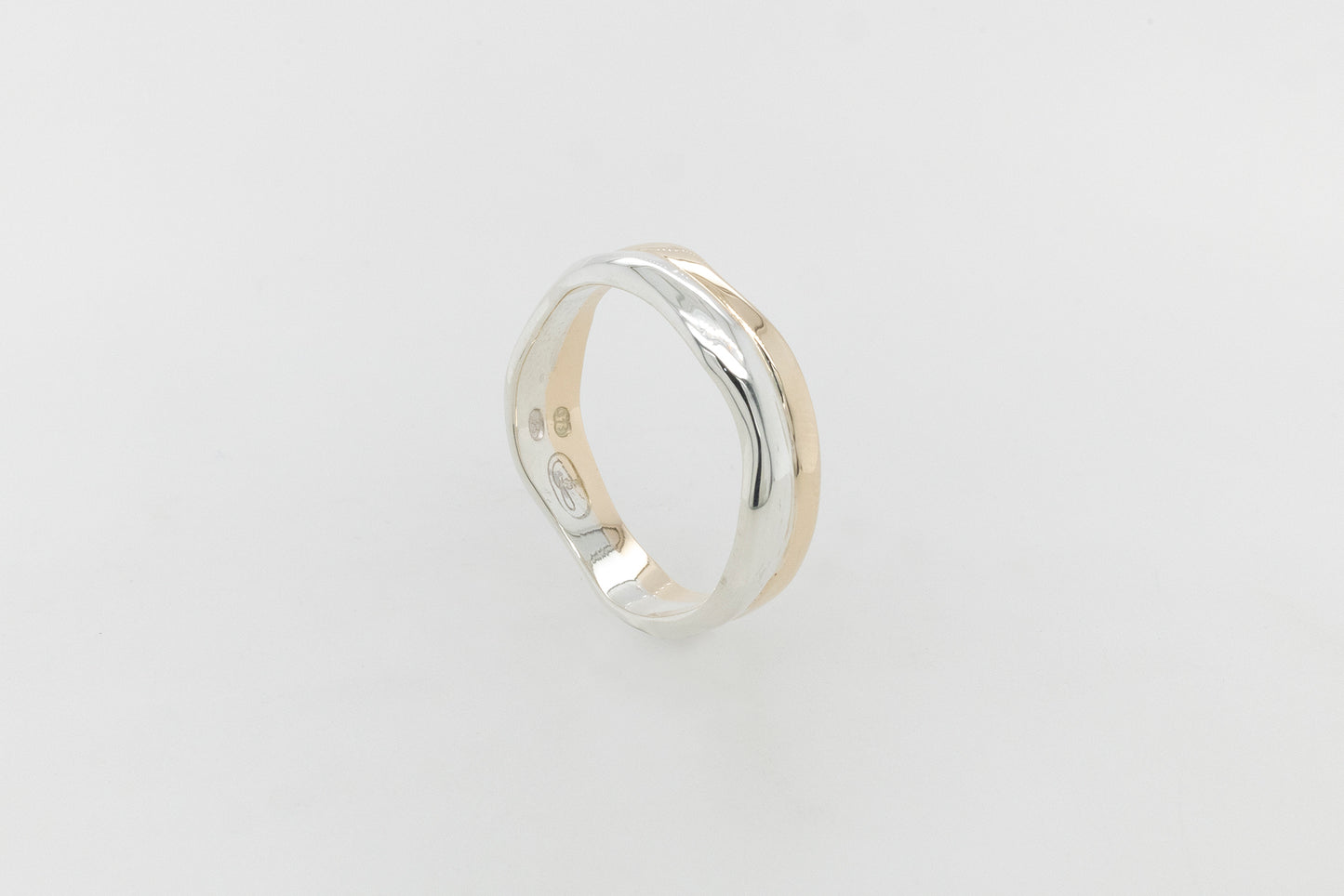 Molten Look Twin Metal Gents Ring