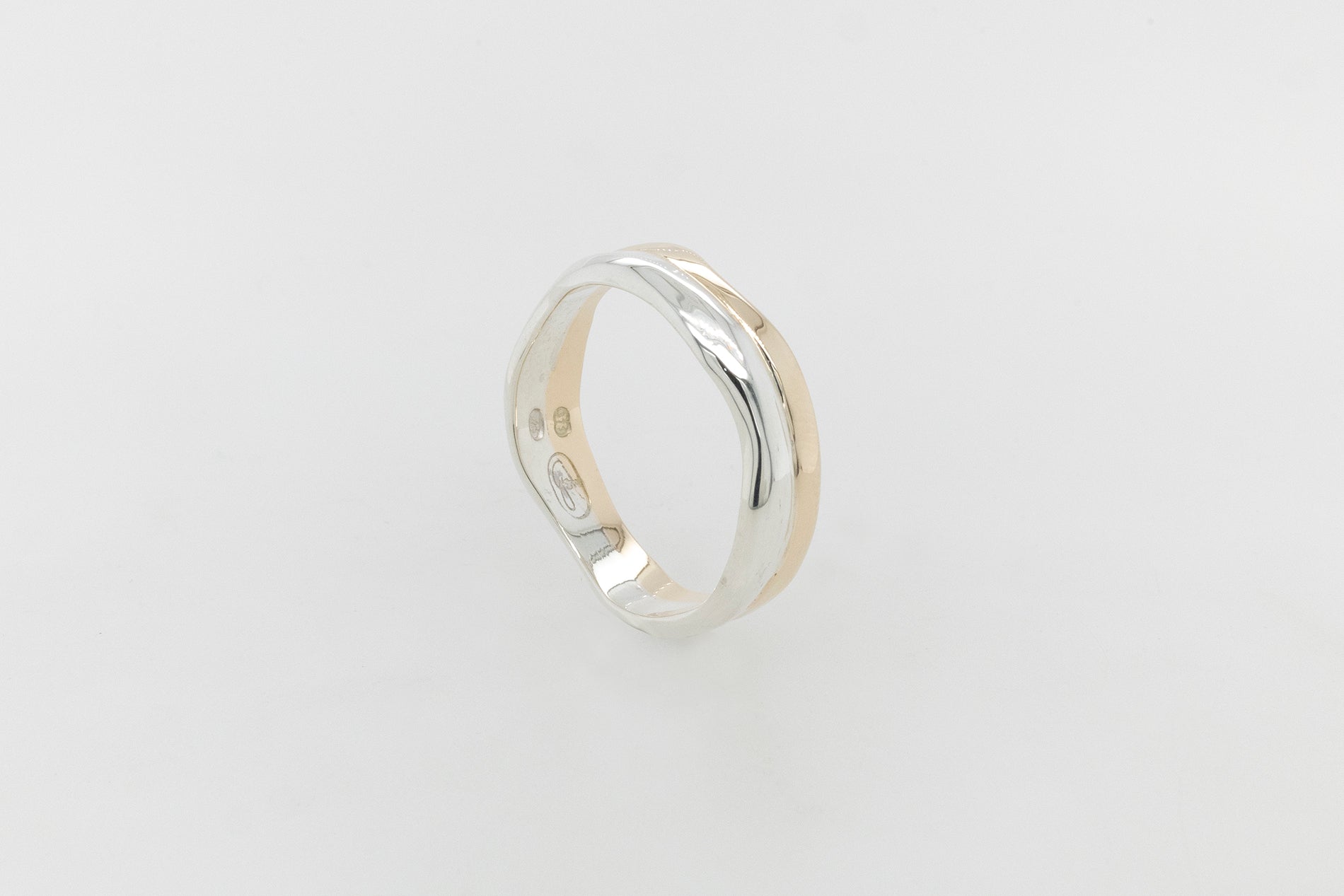 Molten Look Twin Metal Gents Ring