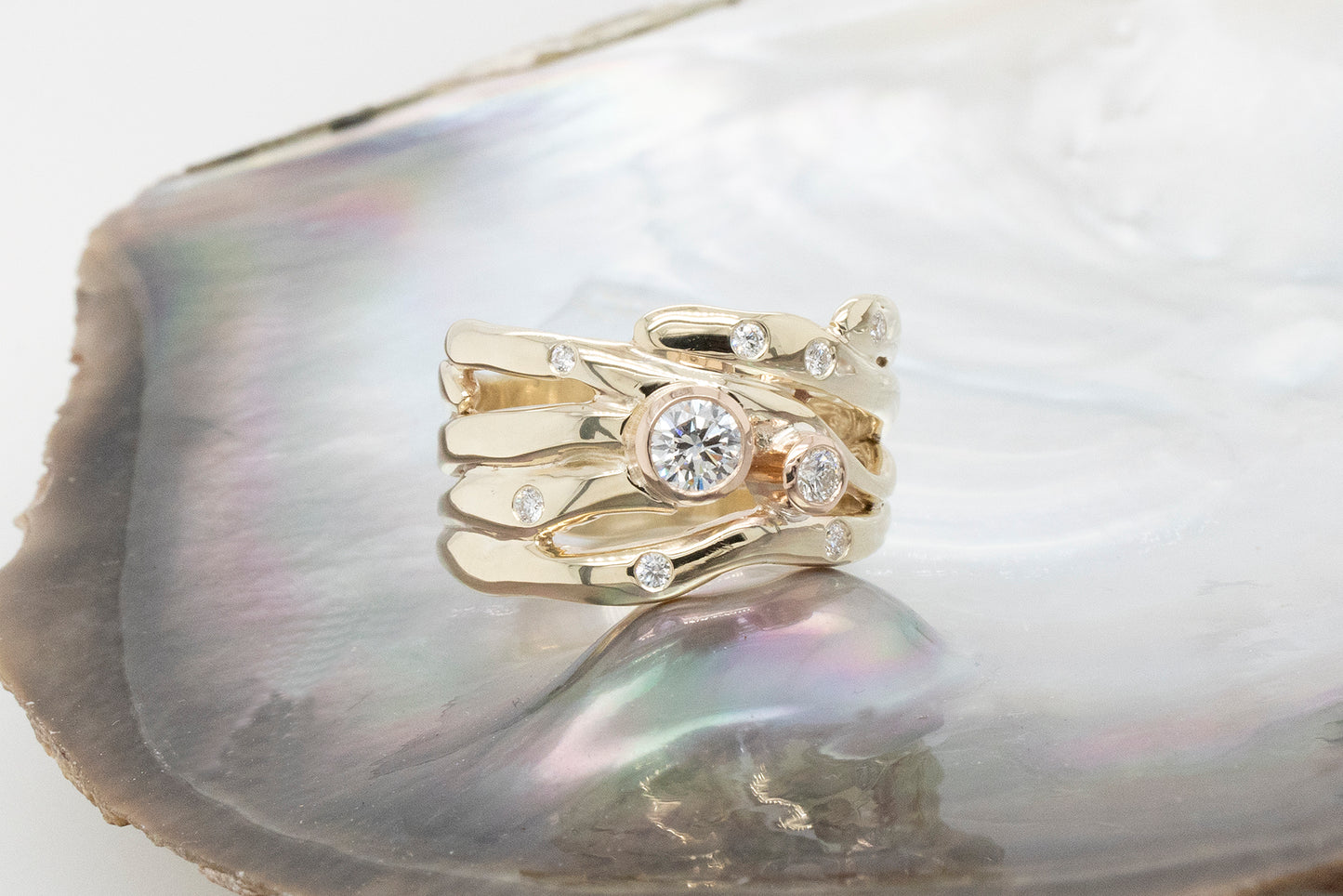 Lower Profile Seaweed Diamond Ring