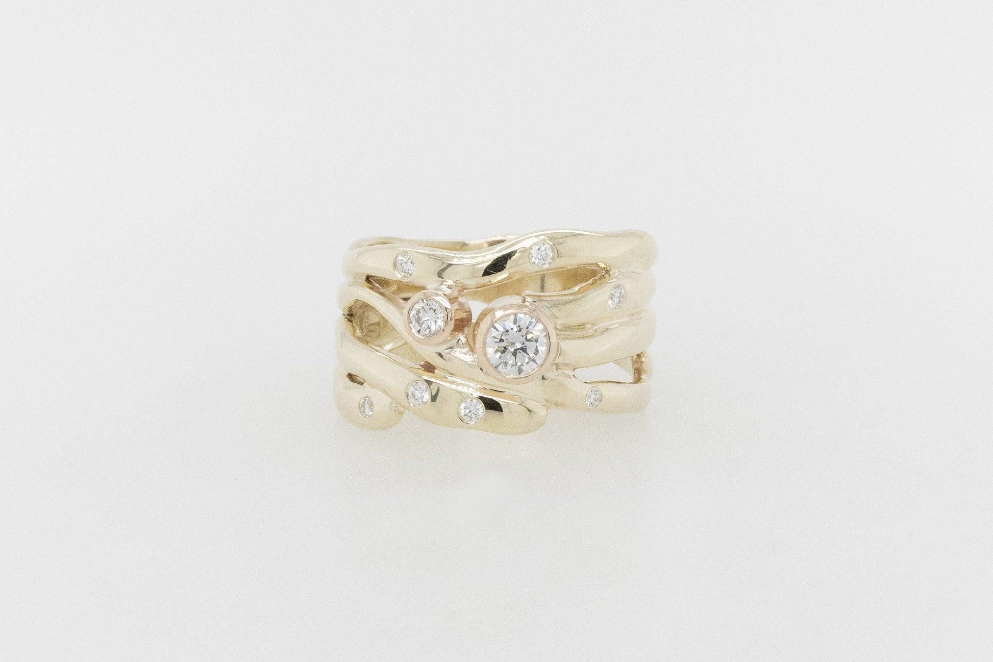 Lower Profile Seaweed Diamond Ring