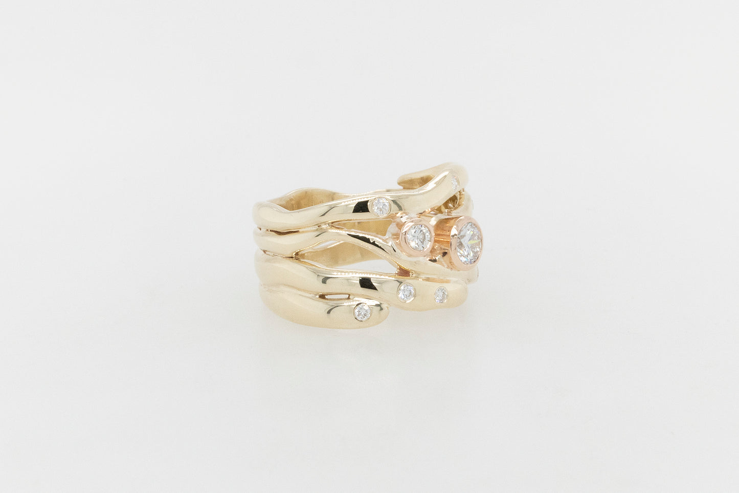 Lower Profile Seaweed Diamond Ring