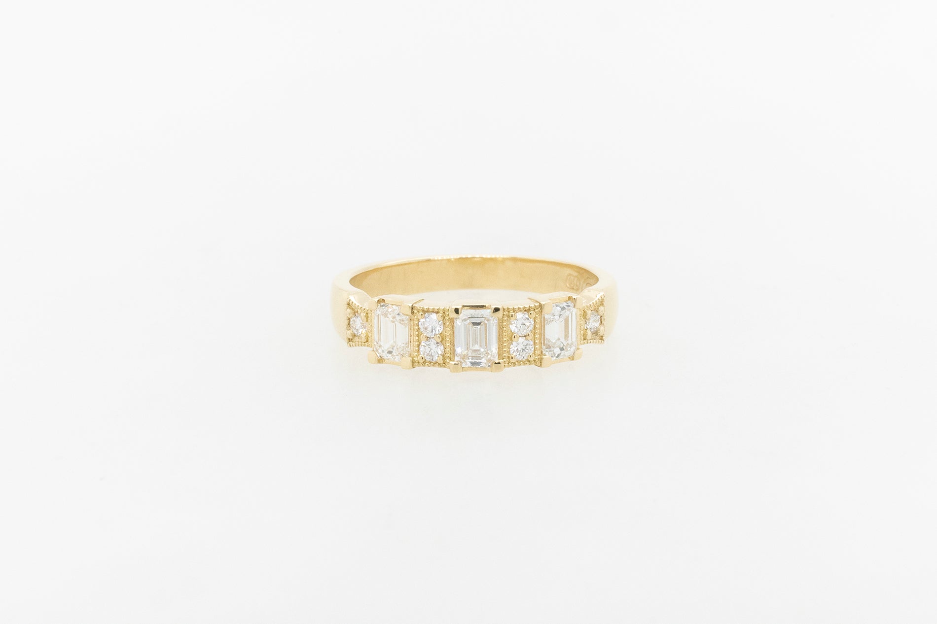 Vintage Style Emerald Cut Eternity Ring