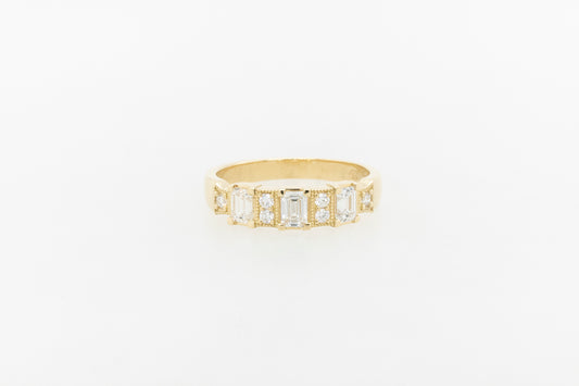 Vintage Style Emerald Cut Eternity Ring