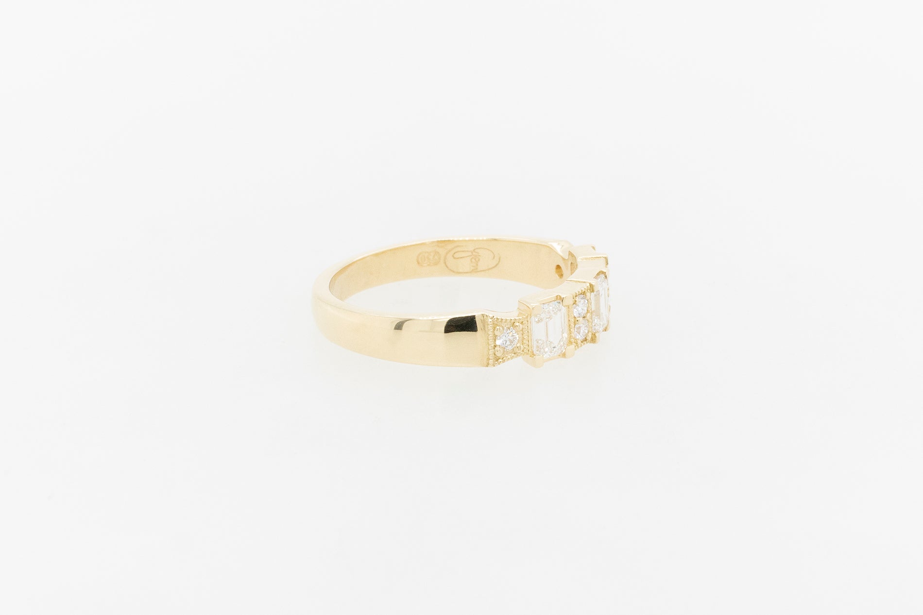 Vintage Style Emerald Cut Eternity Ring