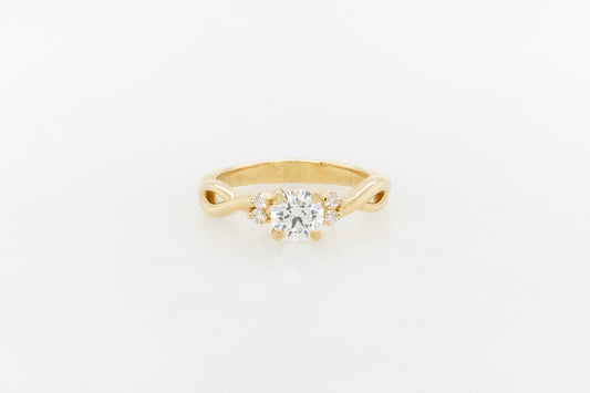 Twisted Band Diamond Engagement Ring