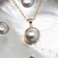 Abrolhos Islands diamond and Black Lipped Mabe Pearl Pendant