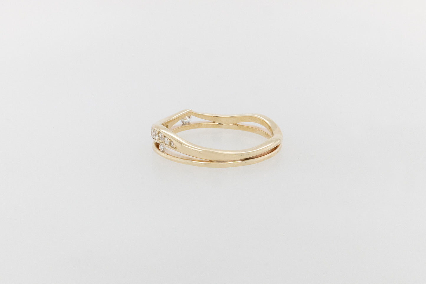 Pave Diamond Leaf Band Ring 9YG