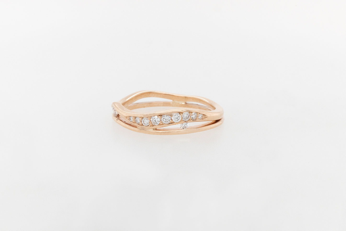 Pave Diamond Leaf Band Ring 9RG