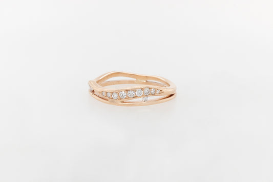 Pave Diamond Leaf Band Ring 9RG