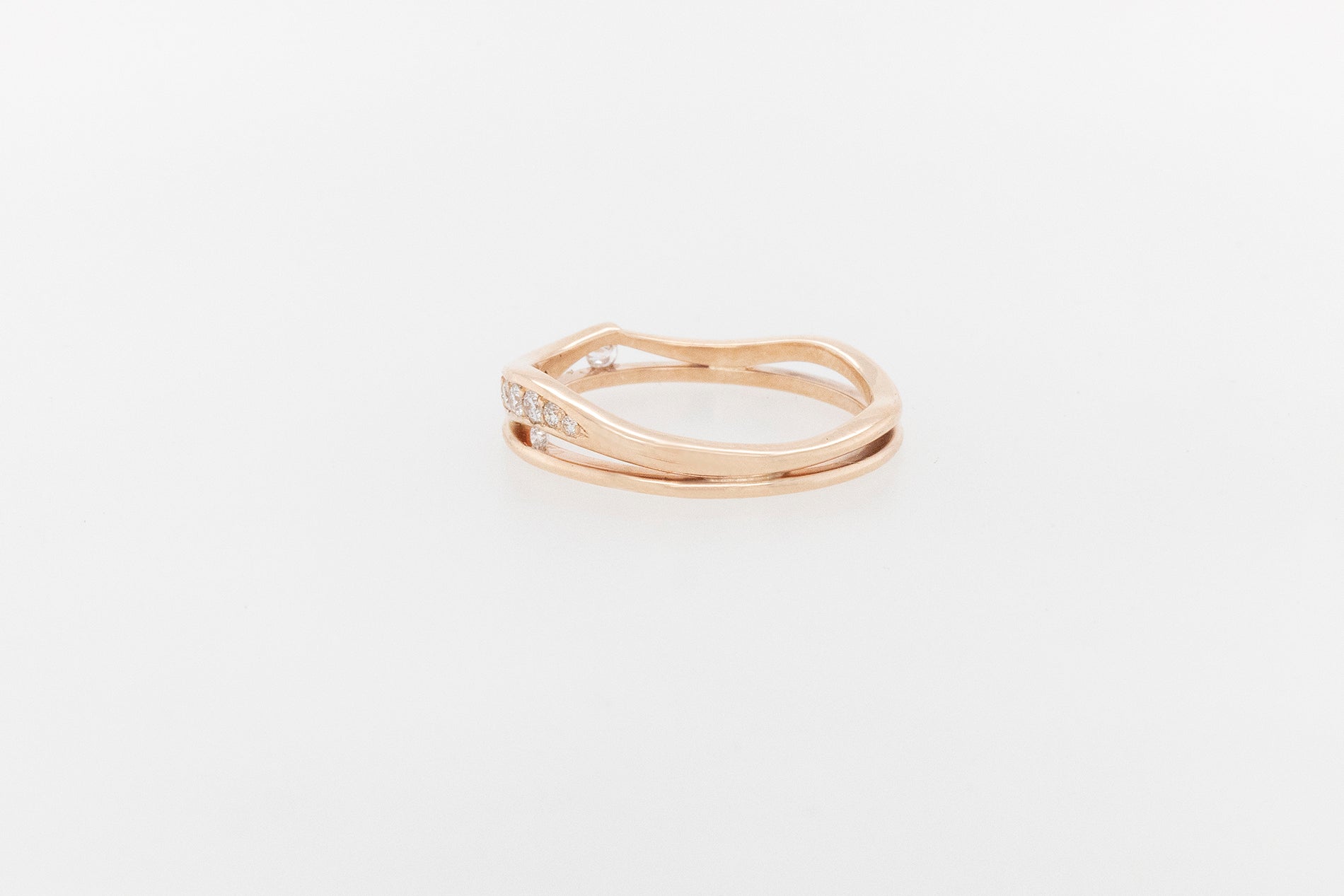 Pave Diamond Leaf Band Ring 9RG