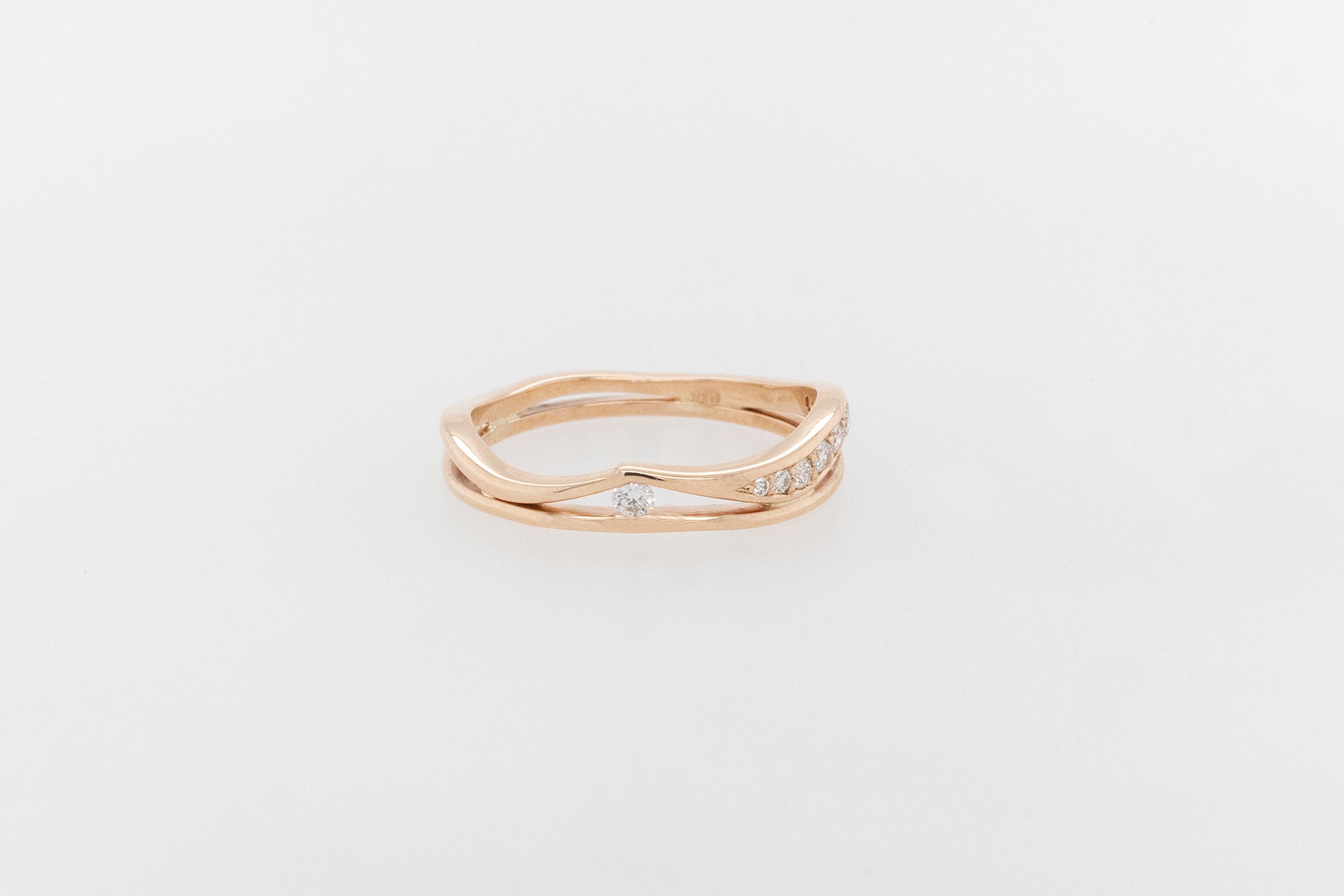 Pave Diamond Leaf Band Ring 9RG