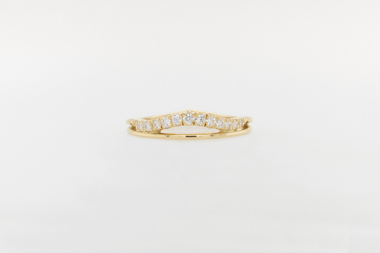 Curved Pave Wedding Ring