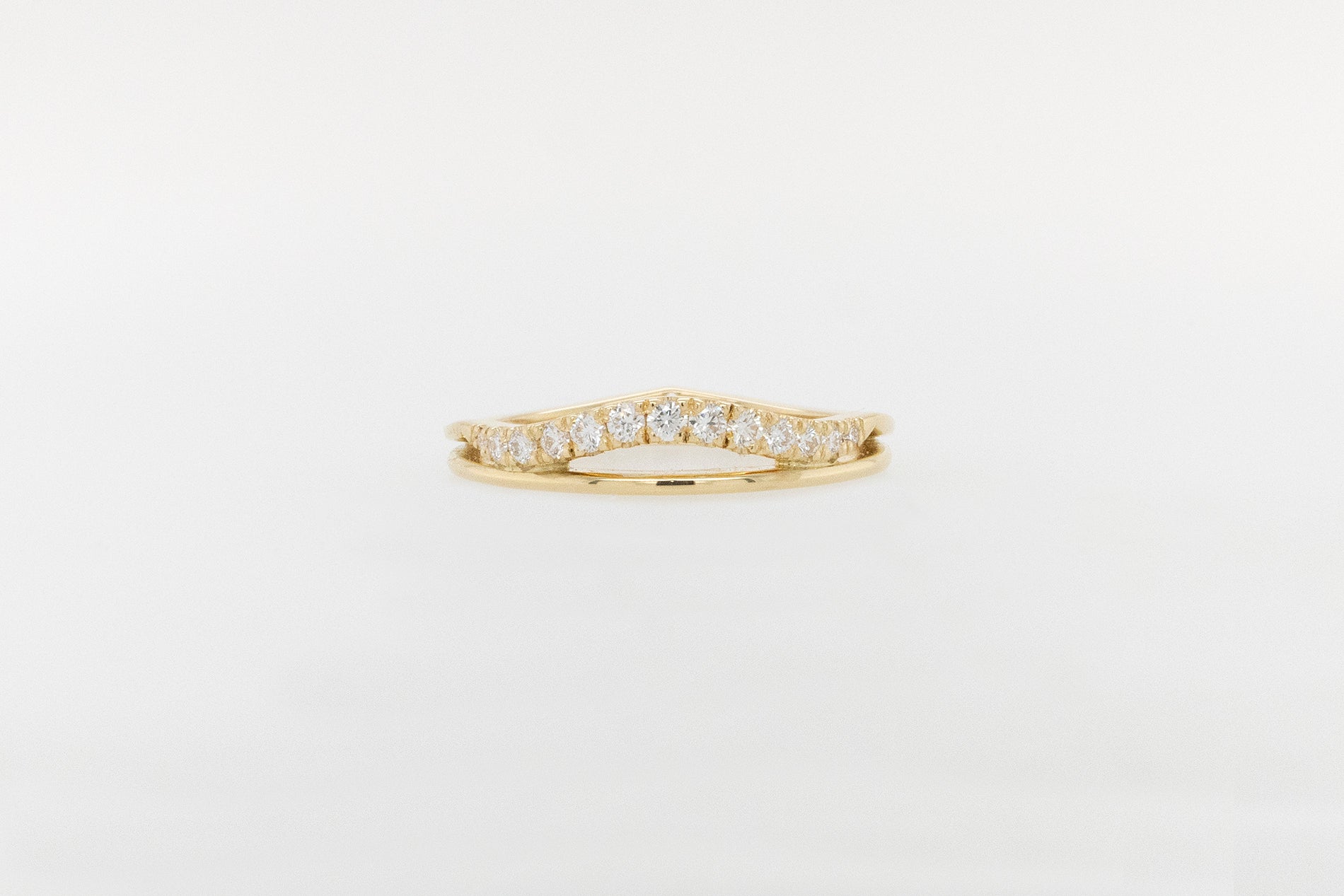 Curved Pave Wedding Ring