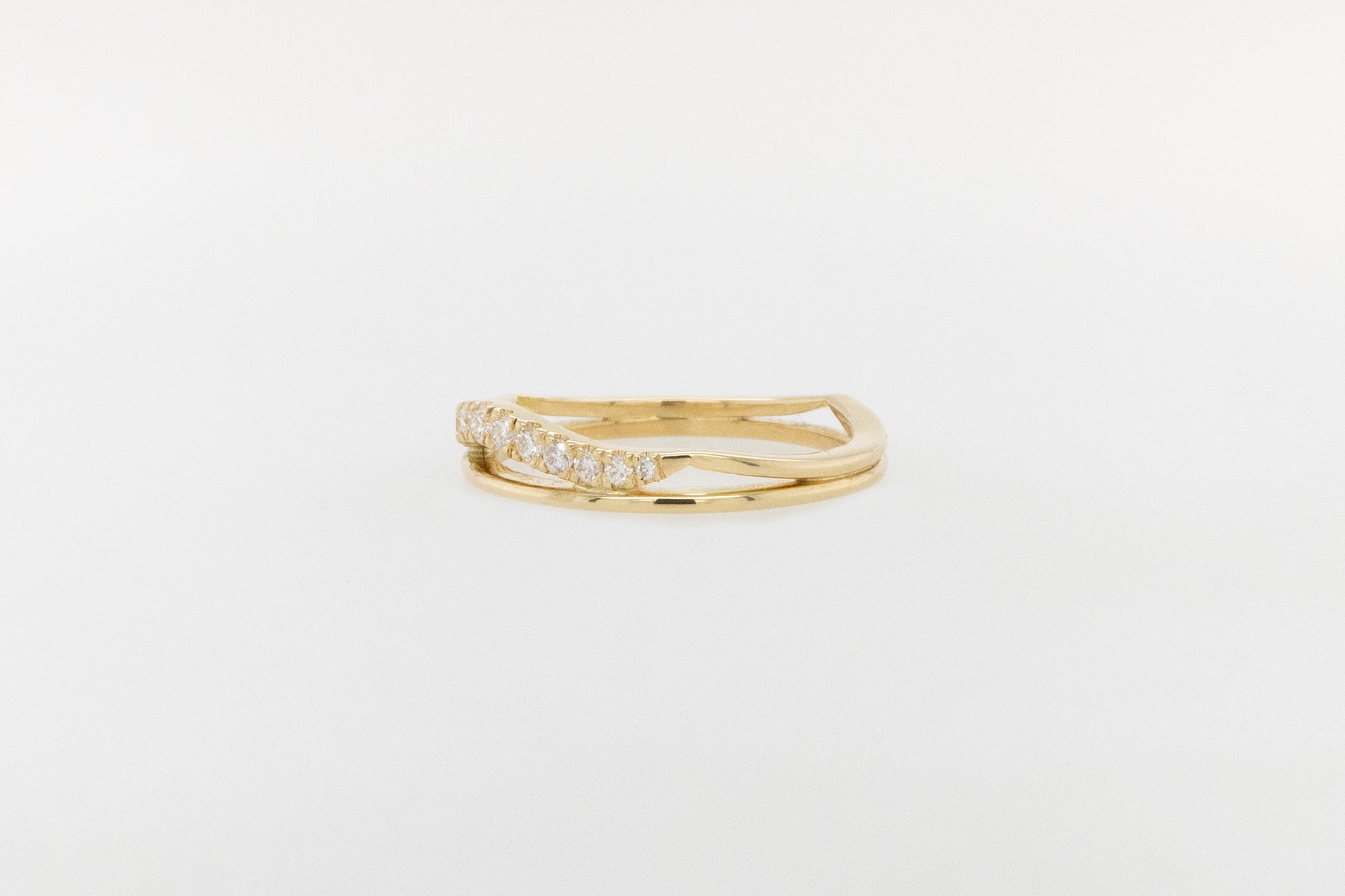 Curved Pave Wedding Ring