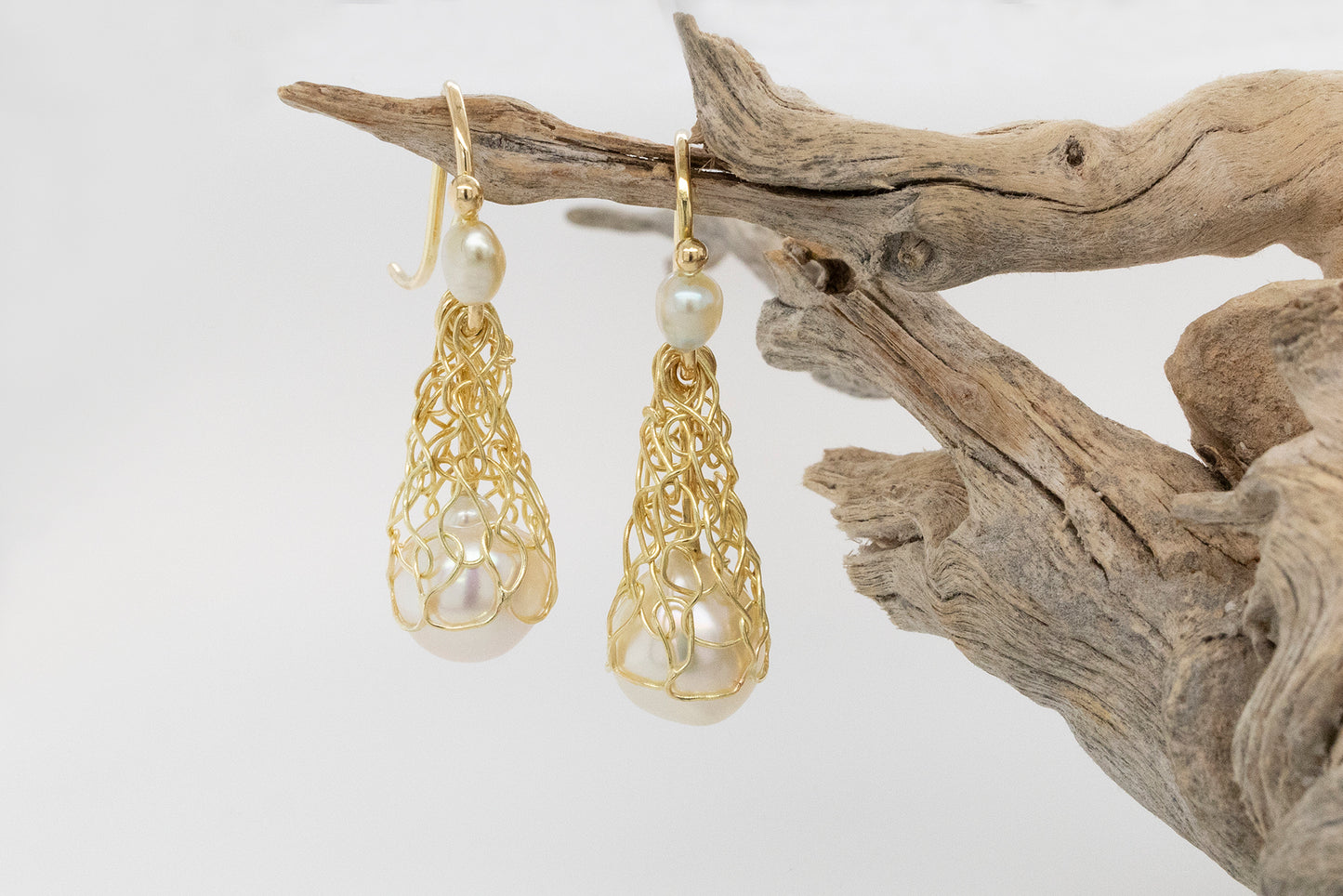 French Knitted Abrolhos Island Pearl Earrings 