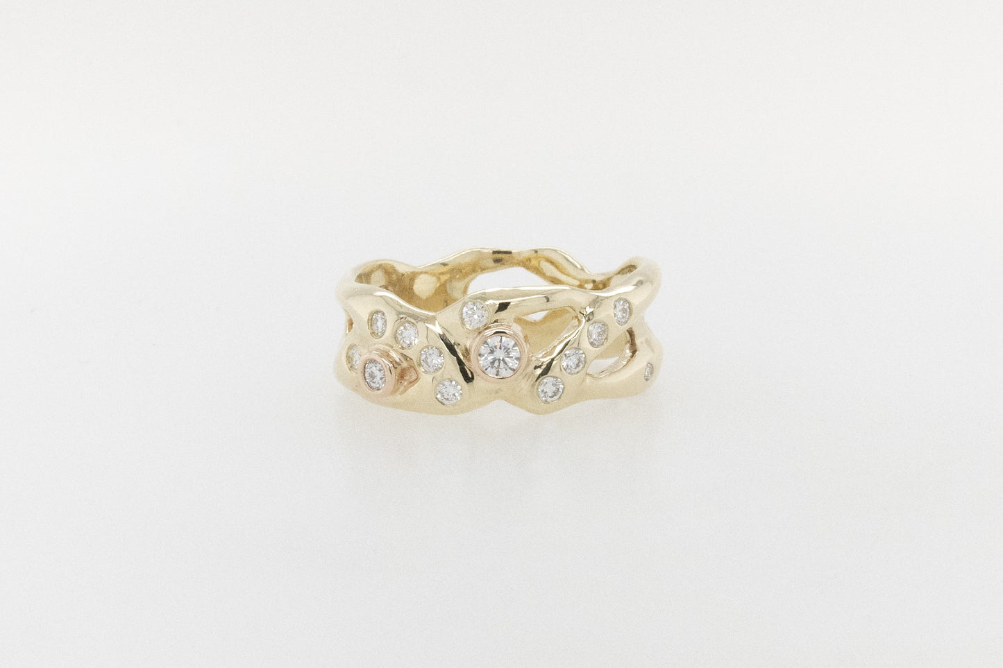 Low Profile Diamond Seaweed Ring 