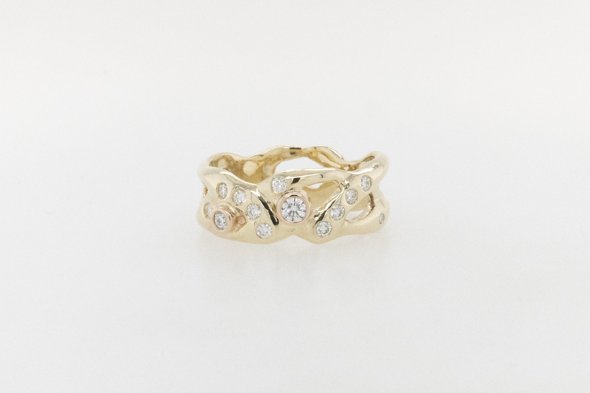 Low Profile Diamond Seaweed Ring 