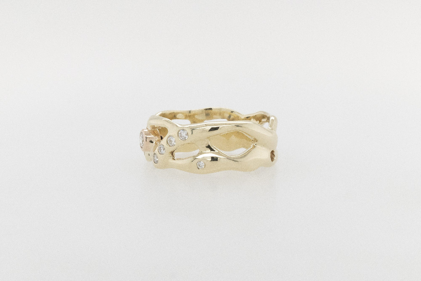 Low Profile Diamond Seaweed Ring 