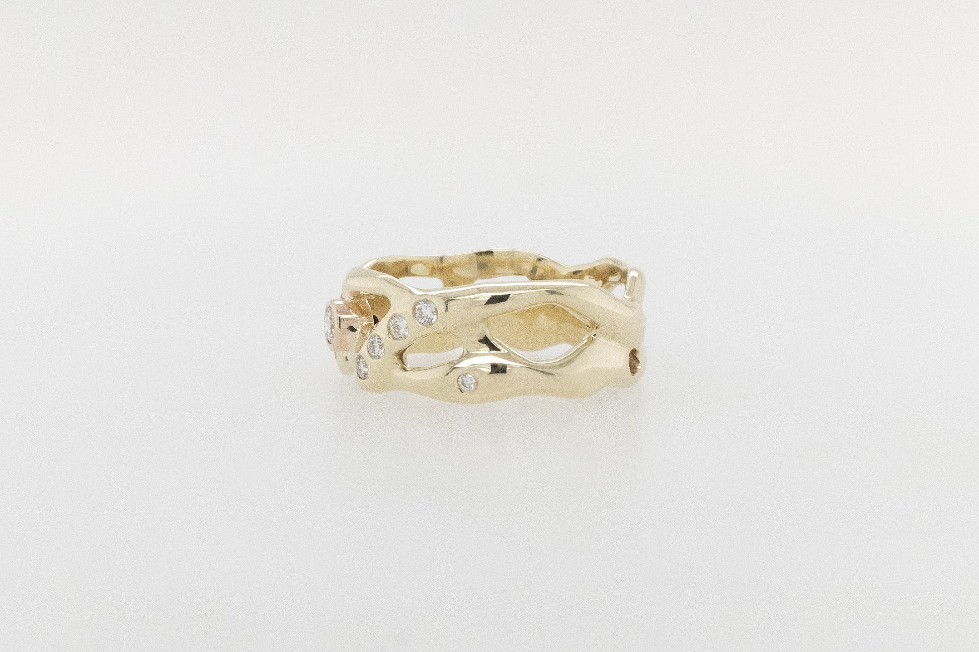 Low Profile Diamond Seaweed Ring 