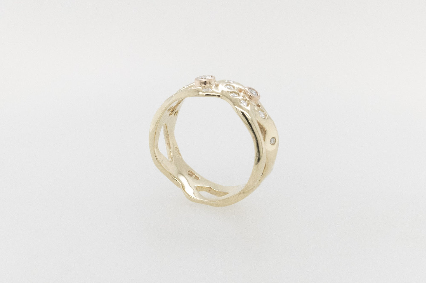 Low Profile Diamond Seaweed Ring 
