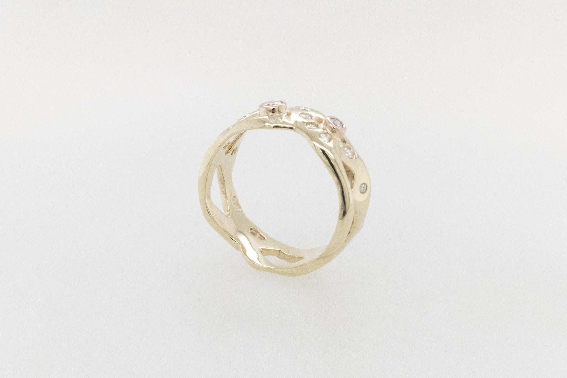 Low Profile Diamond Seaweed Ring 