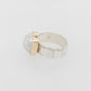 Two Tone Embossed Mabe Ring 