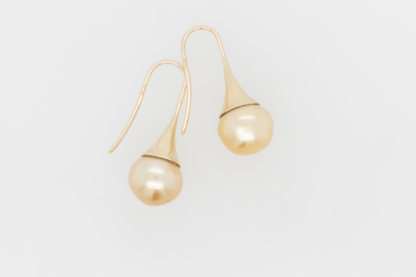 Indonesian Golden Pearl Flute Earrings