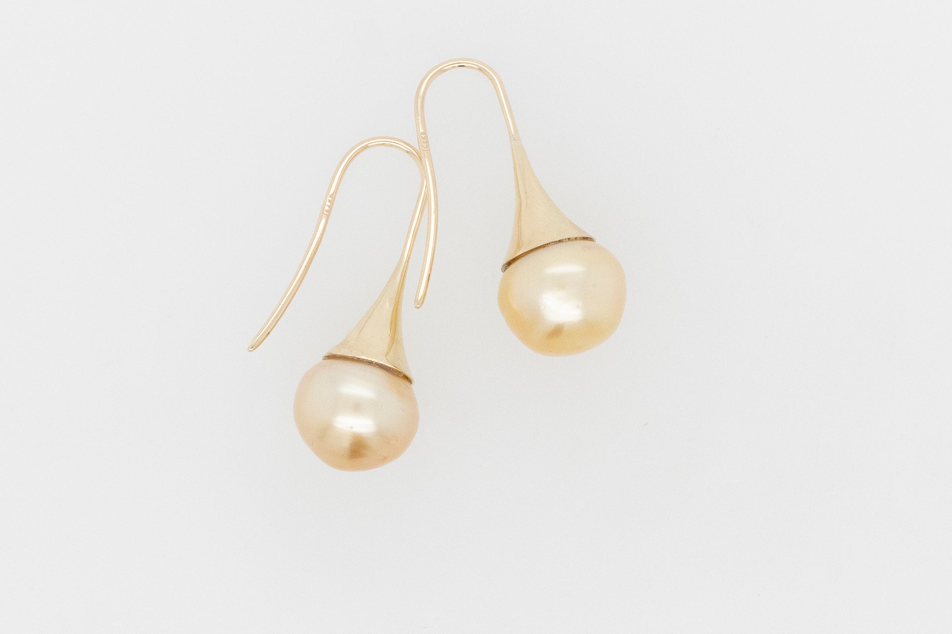Indonesian Golden Pearl Flute Earrings