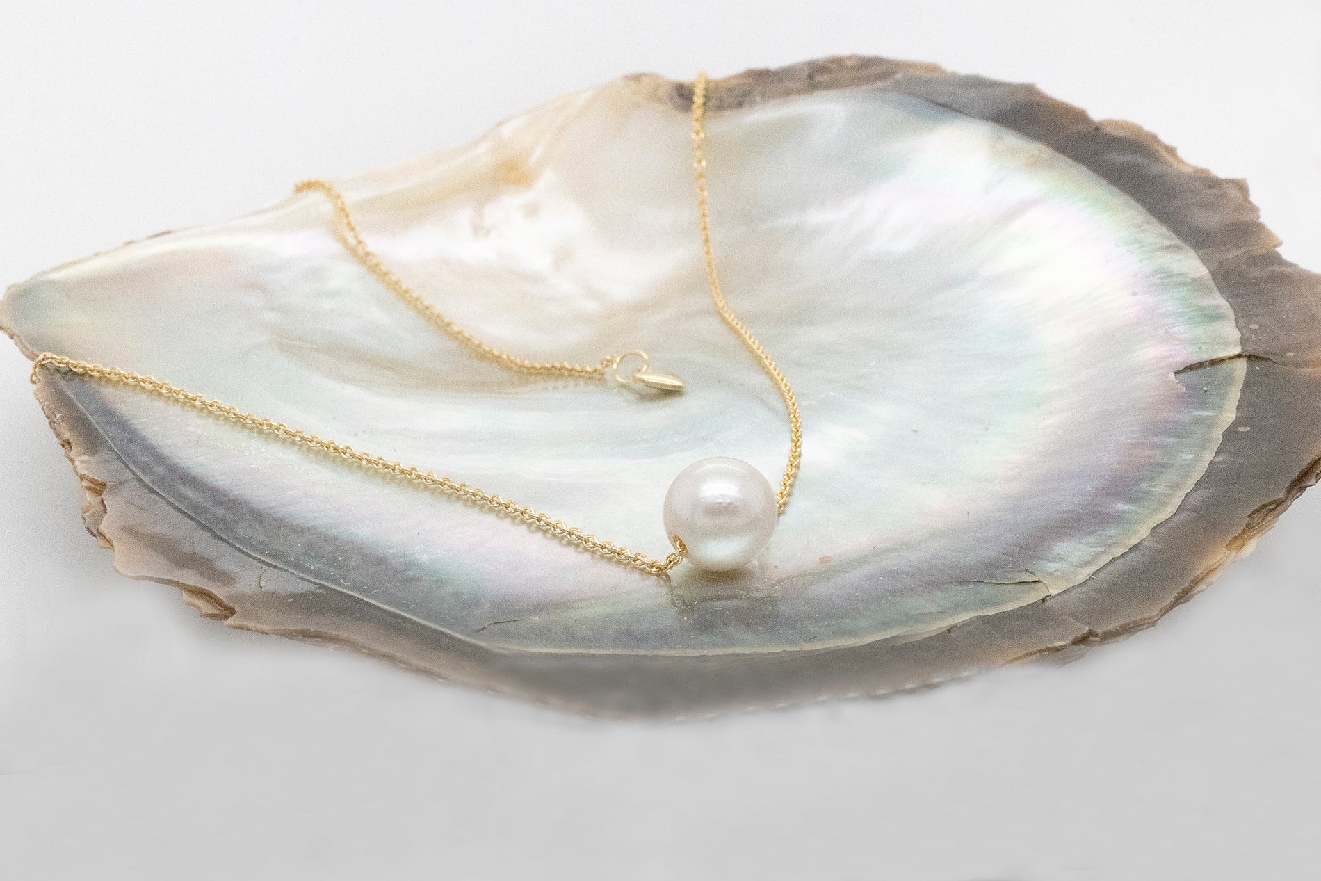 Akoya Pearl Slider Necklace Adjustable Chain 