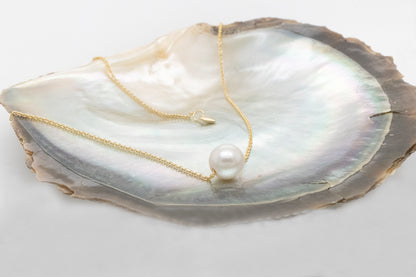 Akoya Pearl Slider Necklace Adjustable Chain 