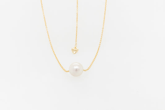 Akoya Pearl Slider Necklace Adjustable Chain 