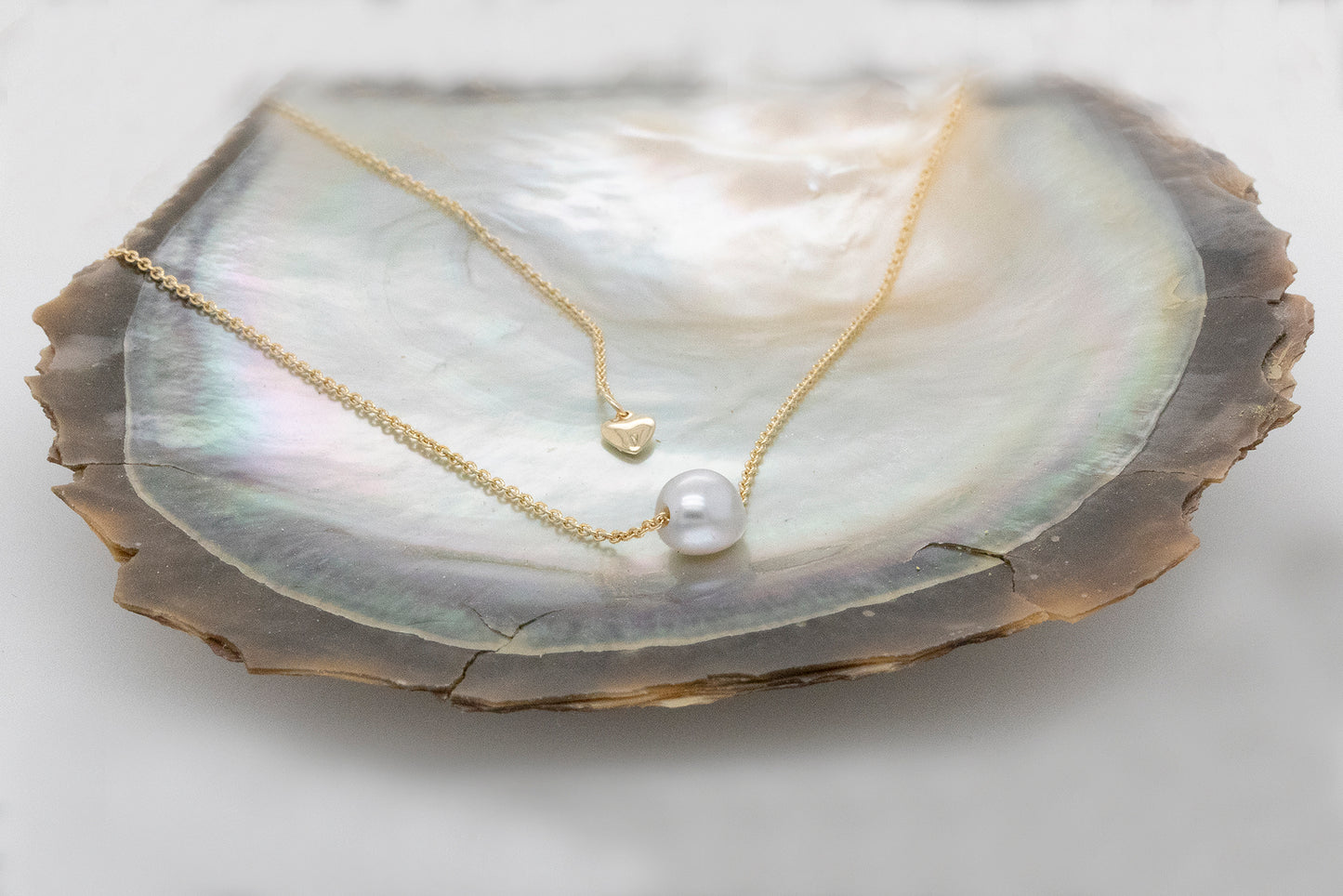 Akoya Pearl Slider Necklace Adjustable Chain 46cm