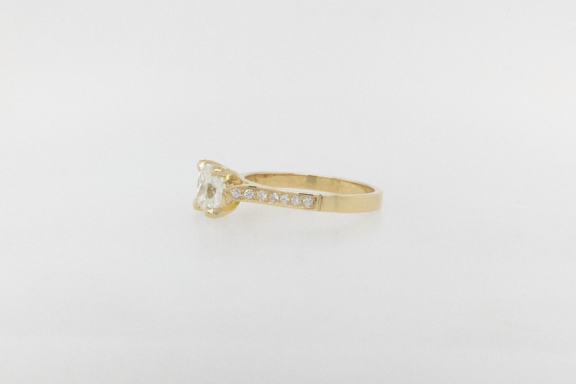 Cushion Cut Argyle Diamond Park-Lane Engagement Ring