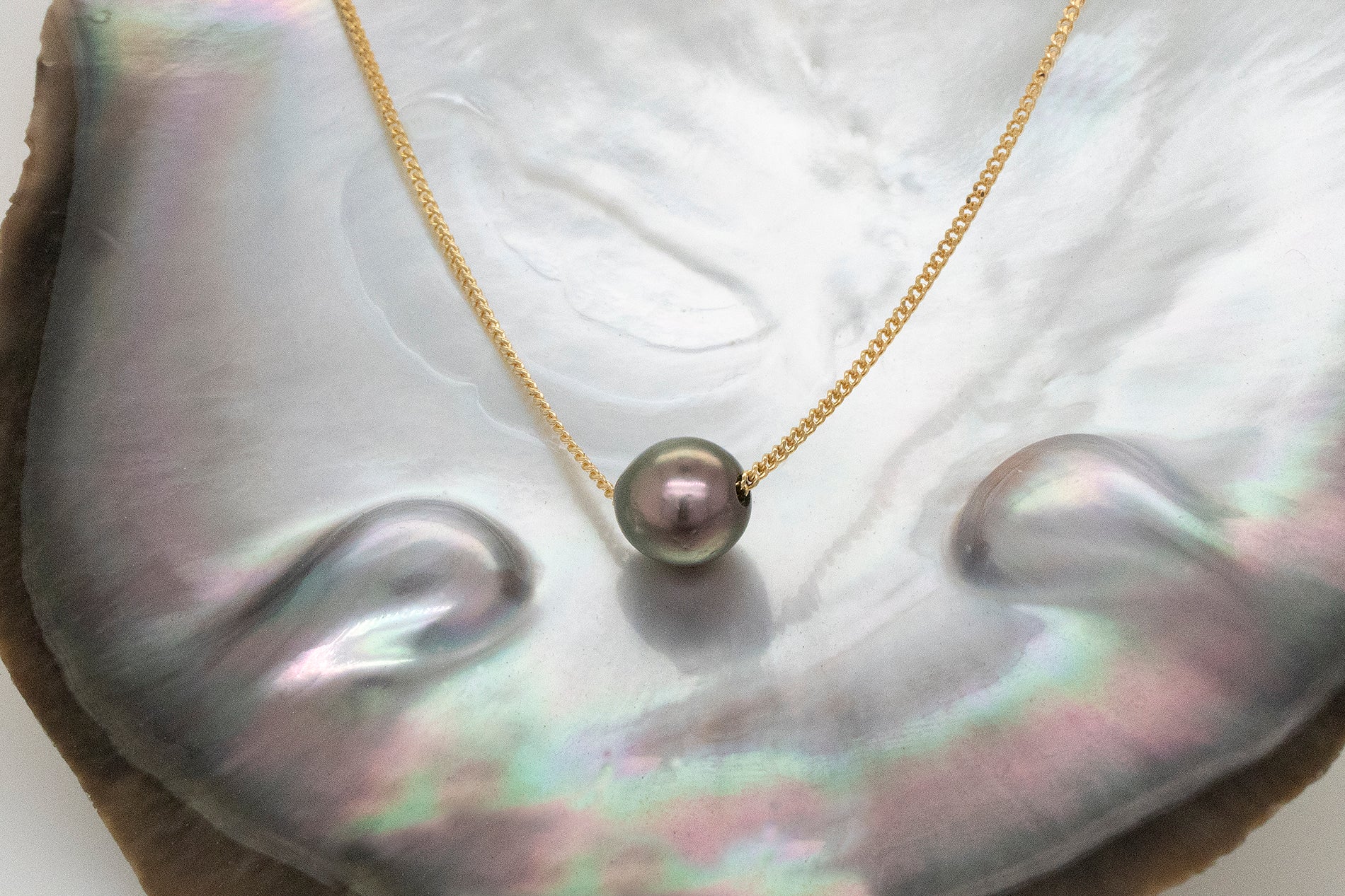 Abrolhos Islands Black Lipped Pearl Slider Necklace