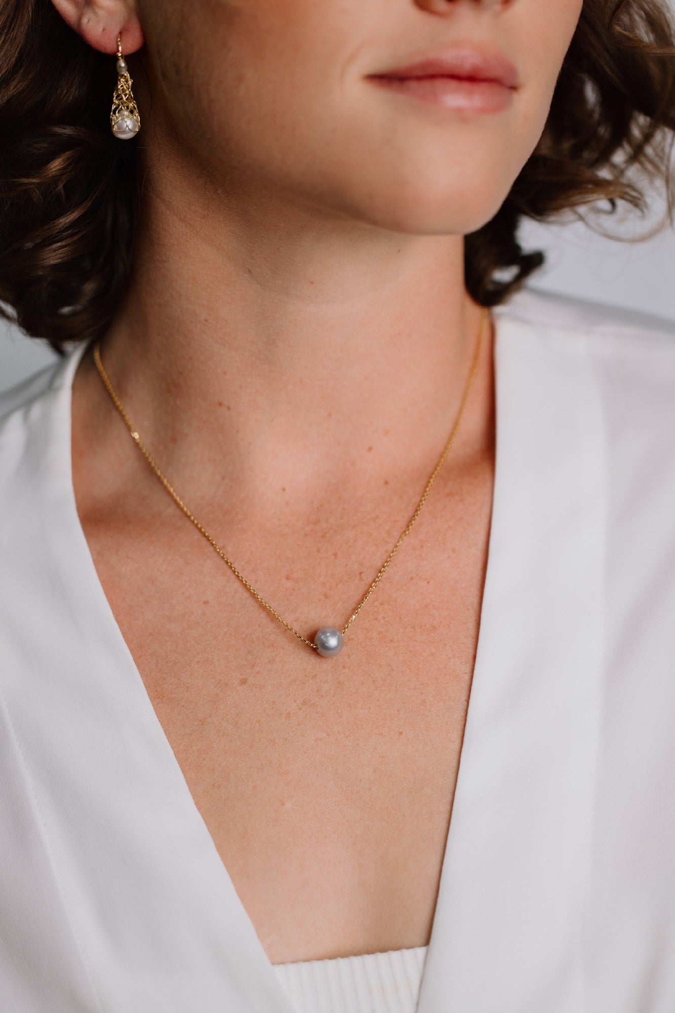 Abrolhos Islands Pearl Slider Necklace 50cm