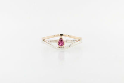 Pink Tourmaline Split Shank Ring 