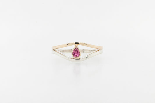 Pink Tourmaline Split Shank Ring 