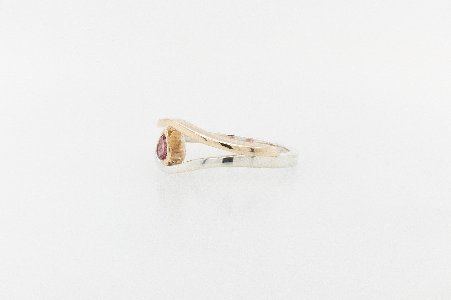 Pink Tourmaline Split Shank Ring 