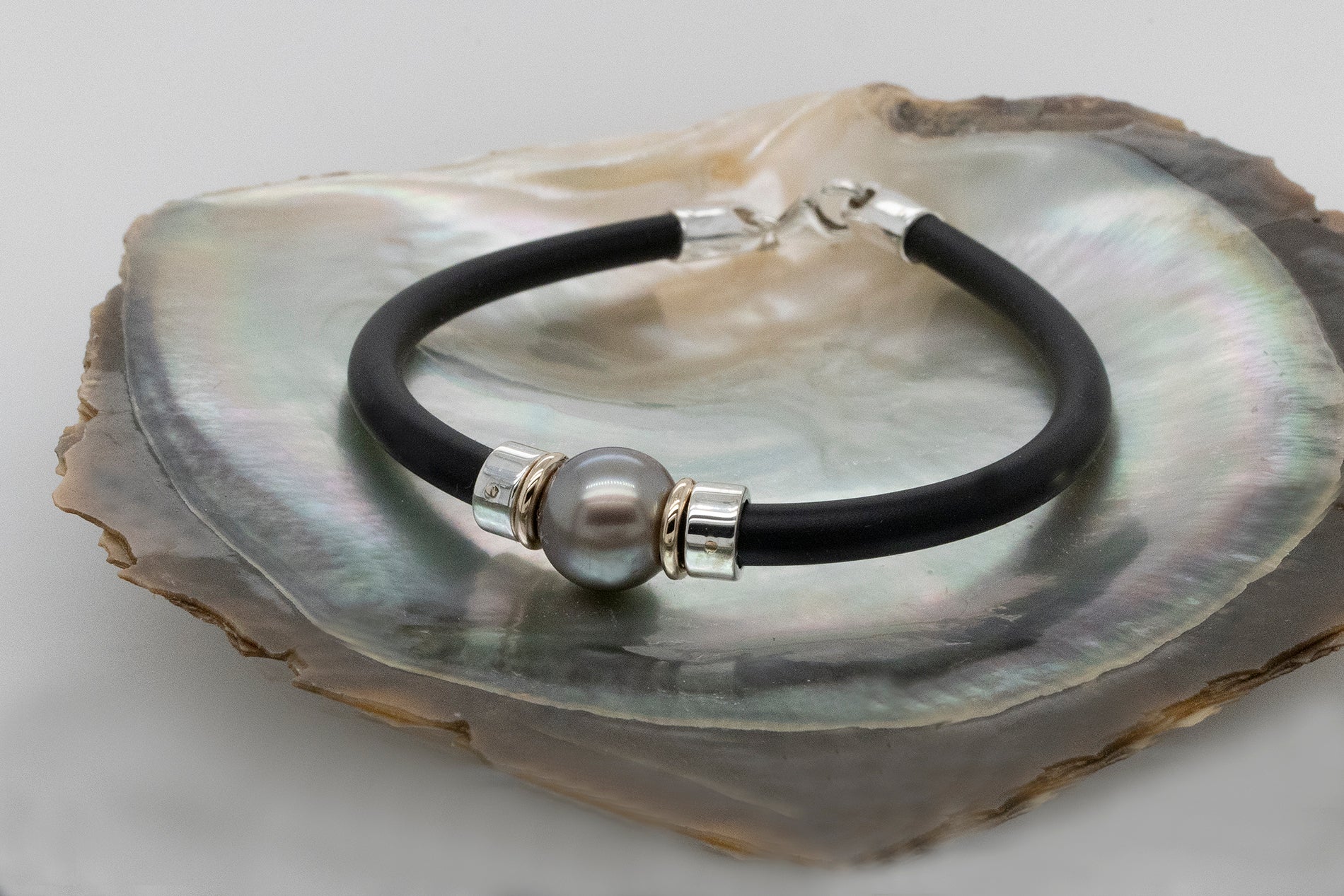 Two Toned Abrolhos Pearl Neoprene Bracelet