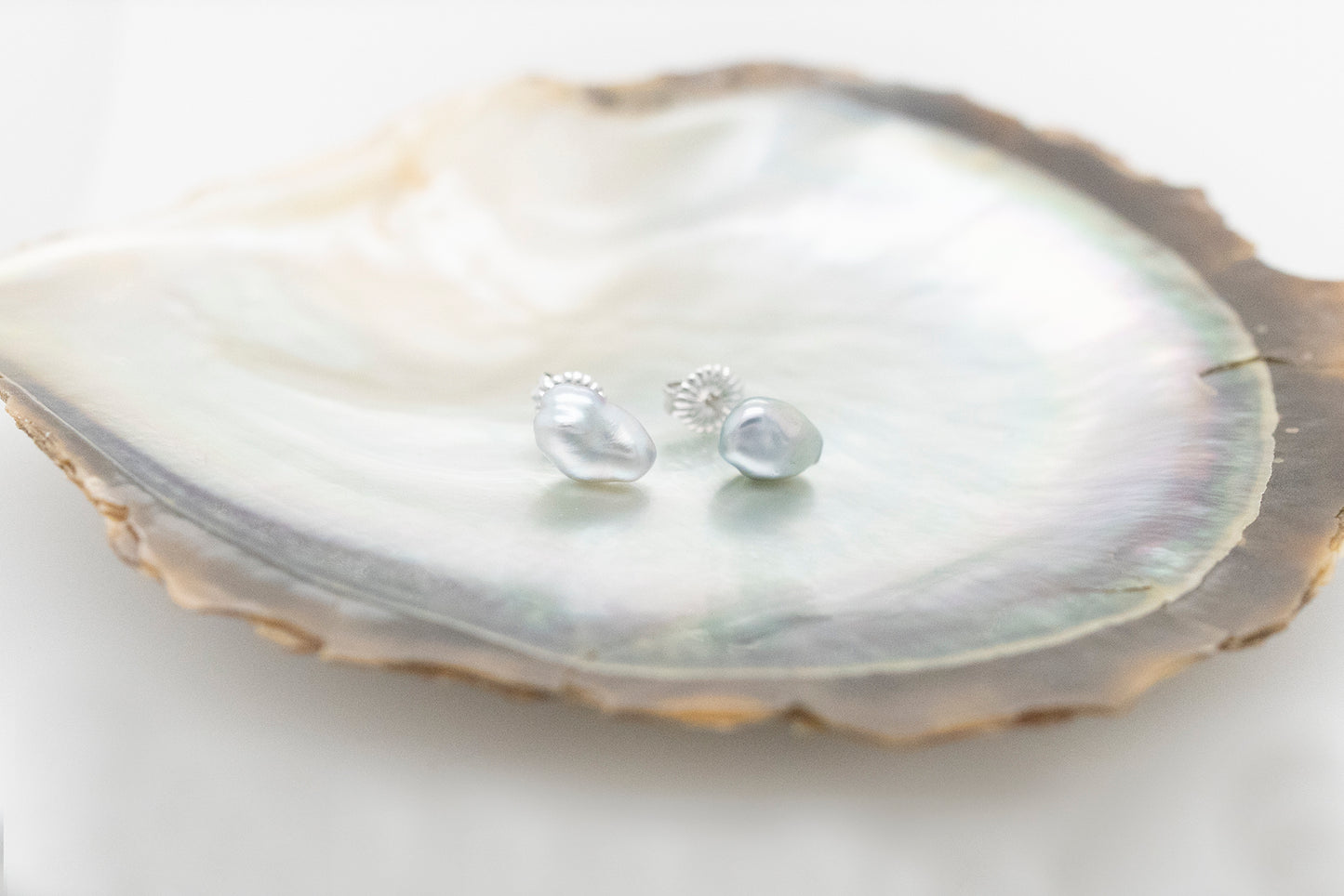 Abrolhos Island Pearl Keshi Stud Earrings 