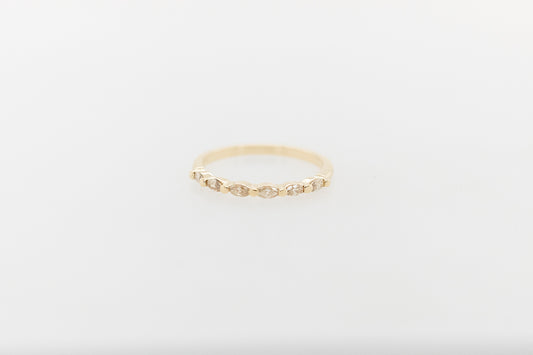 Wedding Ring Champagne Marquise Diamonds