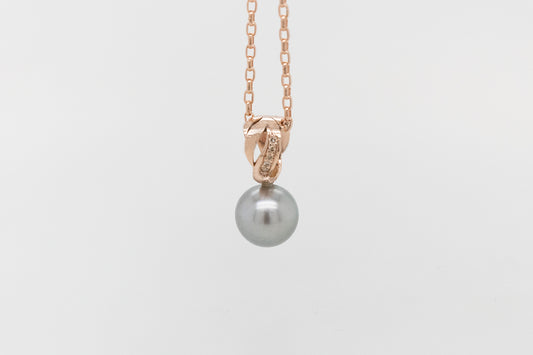 Abrolhos Island Black Lipped Pearl Pendant with Champagne Diamond Bale