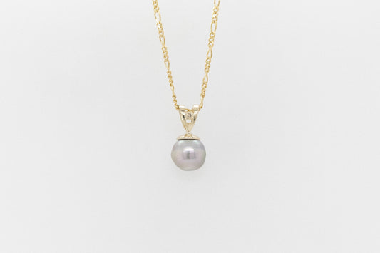 Pearl Pendant with Champane Diamond
