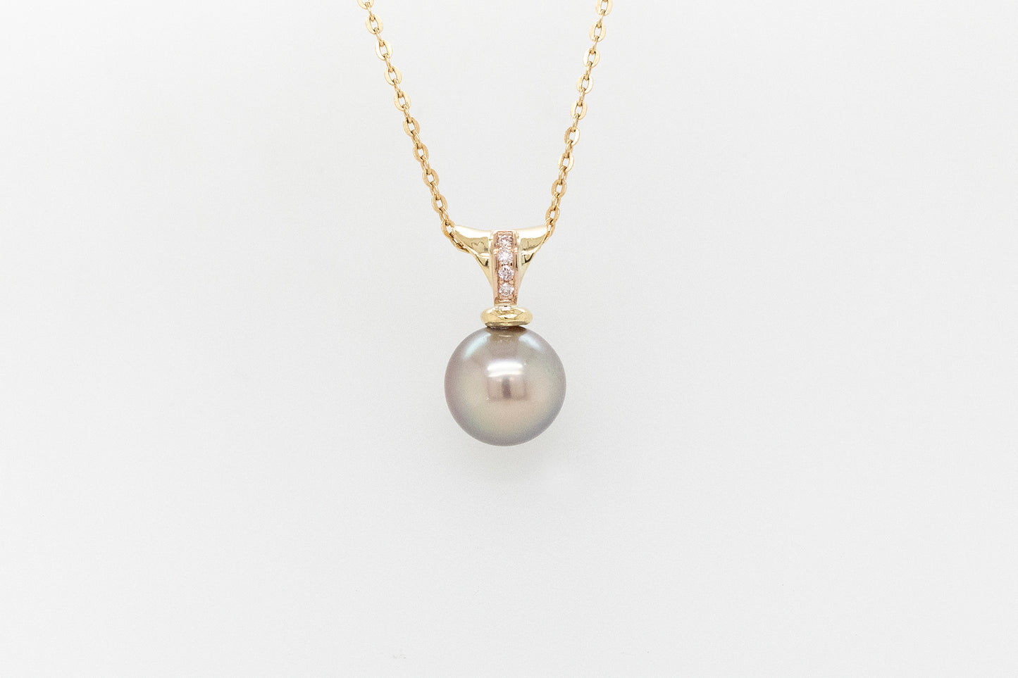 Pink Diamond and Abrolhos Pearl Pendant
