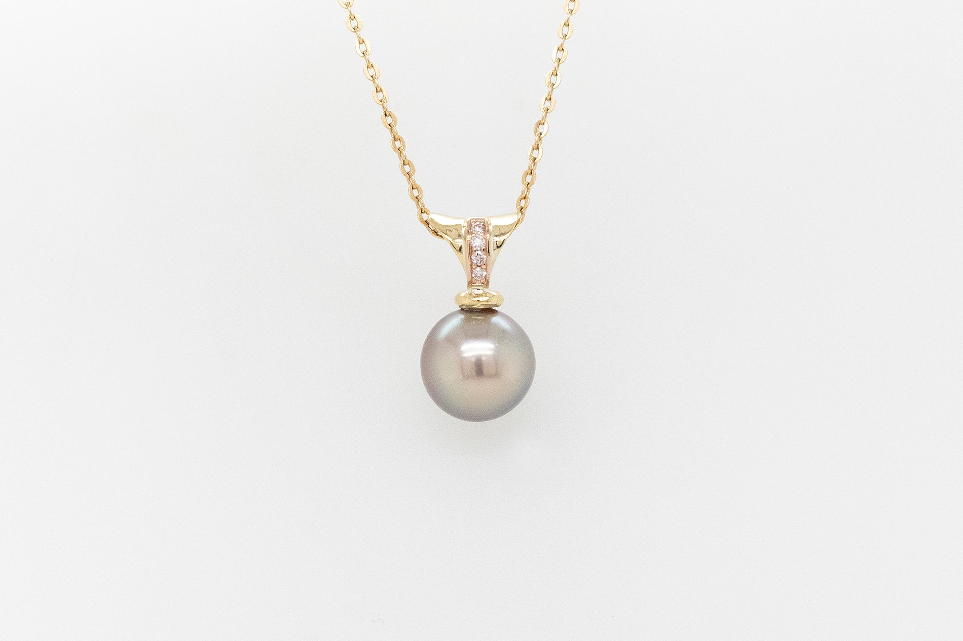 Pink Diamond and Abrolhos Pearl Pendant