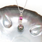 Abrolhos Pearl and Rhodelite Garnet Pendant