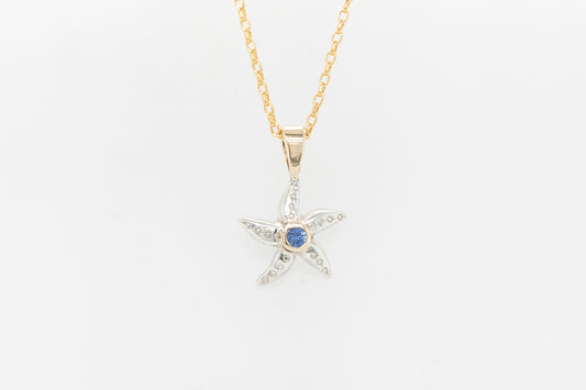 Starfish Pendant with Ceylon Sapphire