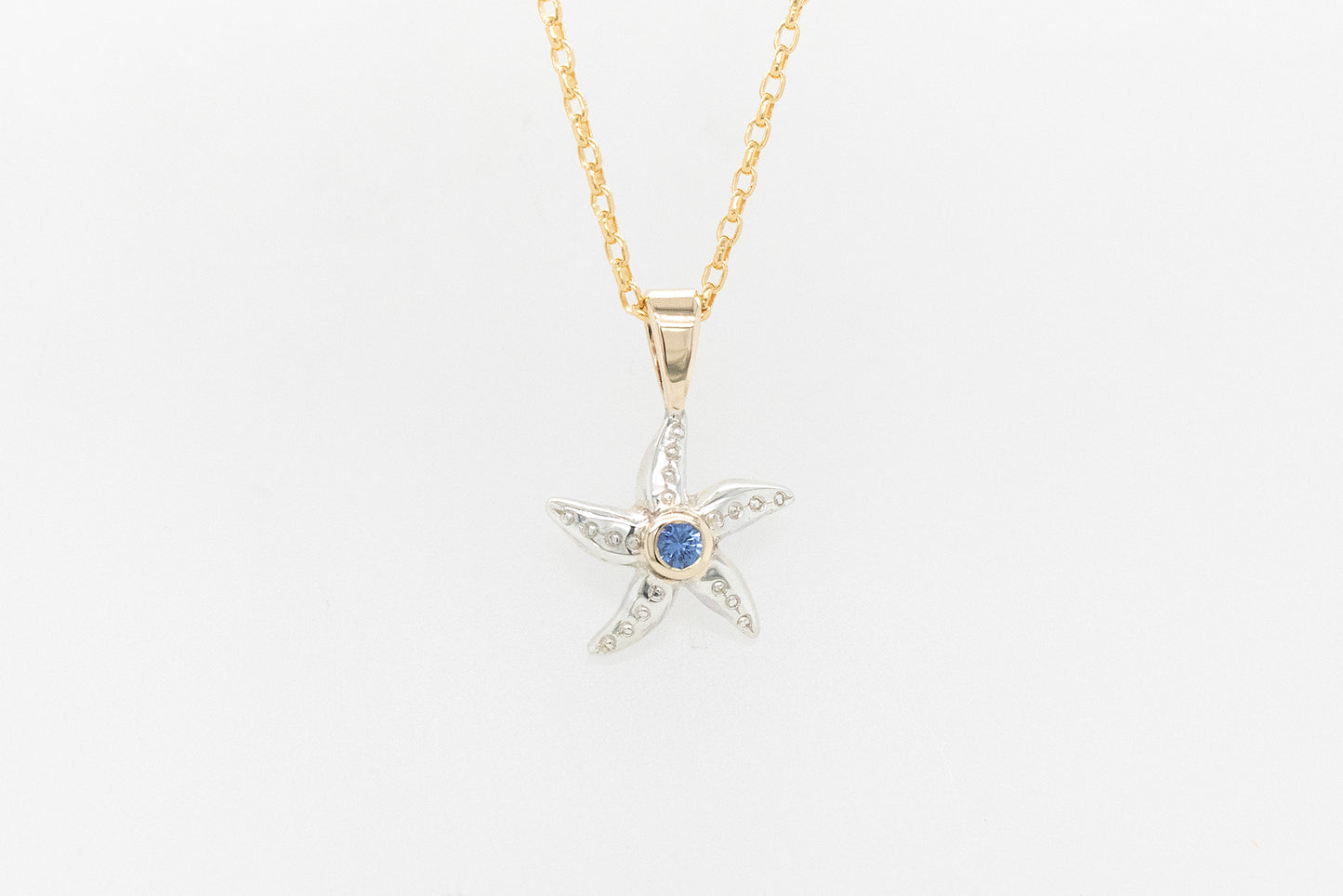 Starfish Pendant with Ceylon Sapphire